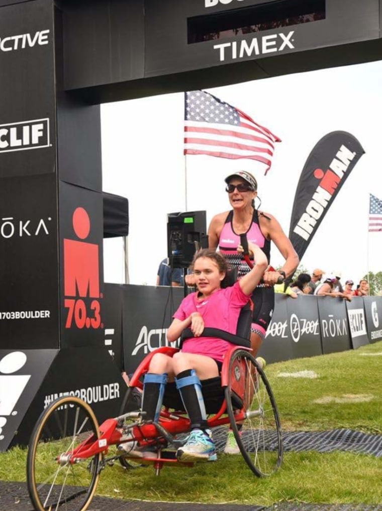 Beth and Liza James competing in the 2016 Finish Line Boulder Half Ironman.