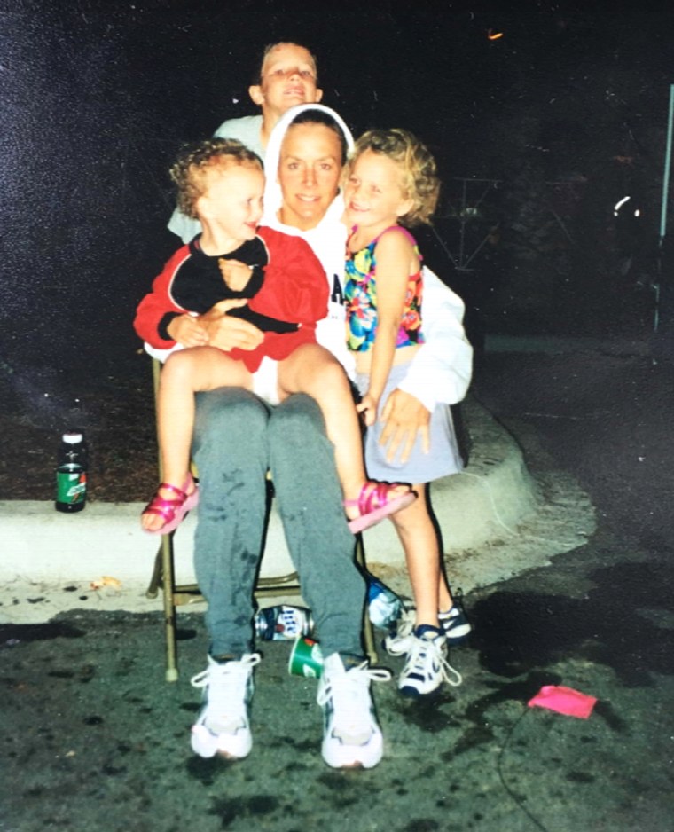 One of James' most cherished photos shows her family before their car accident, when her children, Liza, Alexandra, and J.C. met her at the finish line of one of her races.