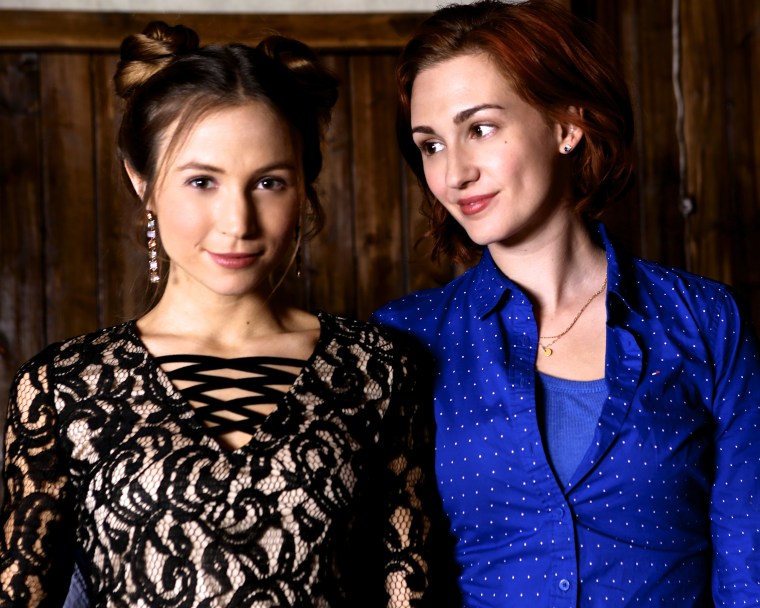 "Wynonna Earp" actors Dominique Provost-Chalkley and Katherine Barrell, who make up beloved couple "WayHaught."