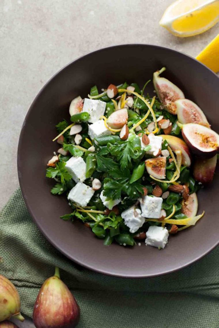 Image: Lemony green bean salad with figs and feta