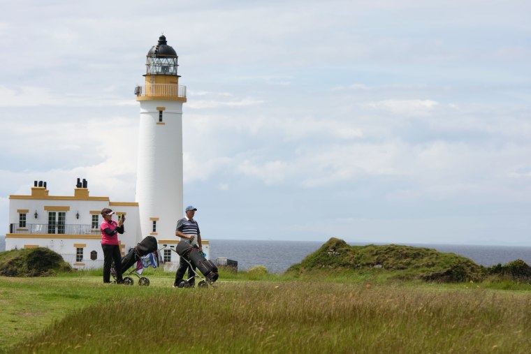 Image: Golfers at the Trump Turnberry resort