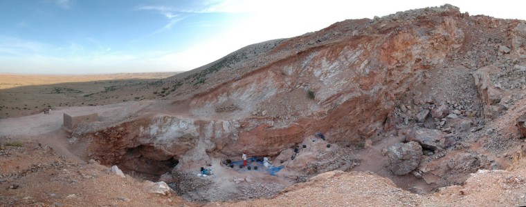 Image: The view looking south of the Jebel Irhoud site in Morocco is shown in this handout photo