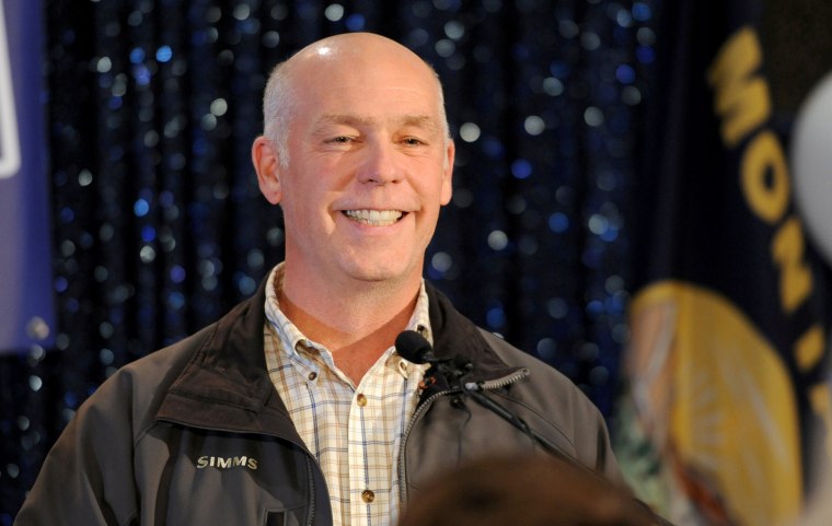 Image: Greg Gianforte Accepts Congratulations in Bozeman