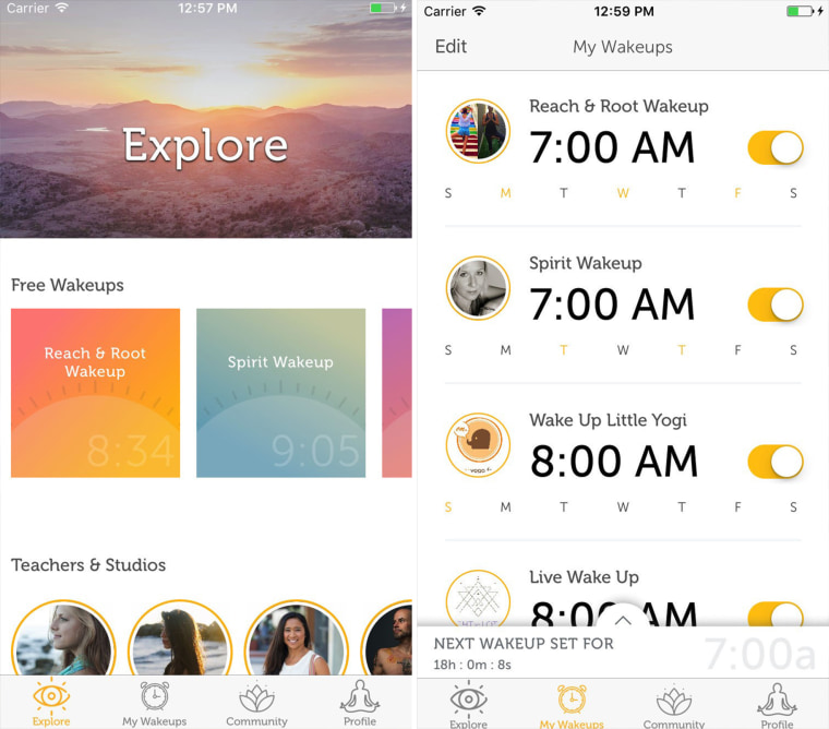 Image: Yoga Wake Up app combo