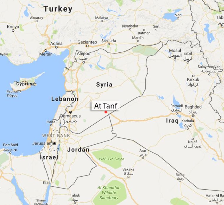 Map showing location of At Tanf, Syria