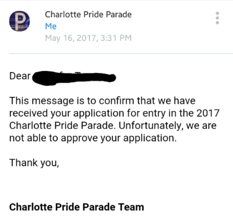 Message from Charlotte Pride to DeplorablePride.org
