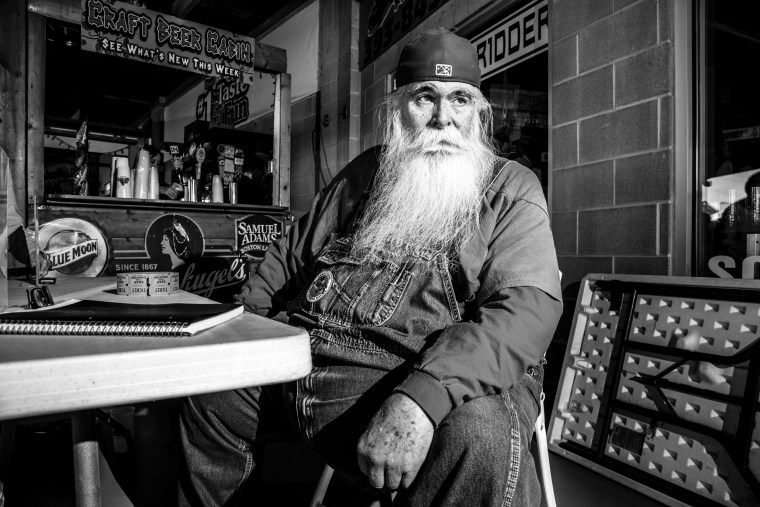 Image: Greg Stokesberry, of Cedar Rapids says, \"Trump's not worth a damn. I had no faith in him during the election and he has proven me right on all accounts,\" he continued. \"He hasn't a clue.\"