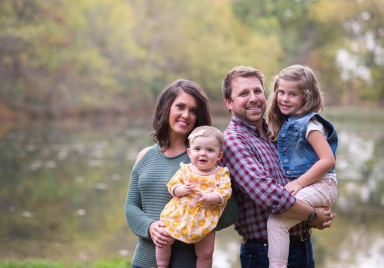 Long with his wife, Sarah, stepdaughter, Eliza, 6, and daughter, Margo, 1.