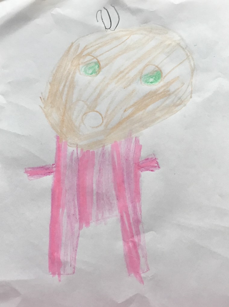 My 6-year-old daughter's artist rendition of "Daddy in his romper."