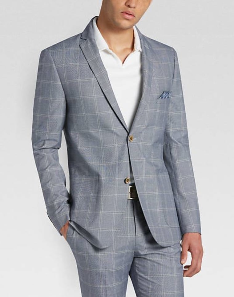 Light Blue Windowpane Suit