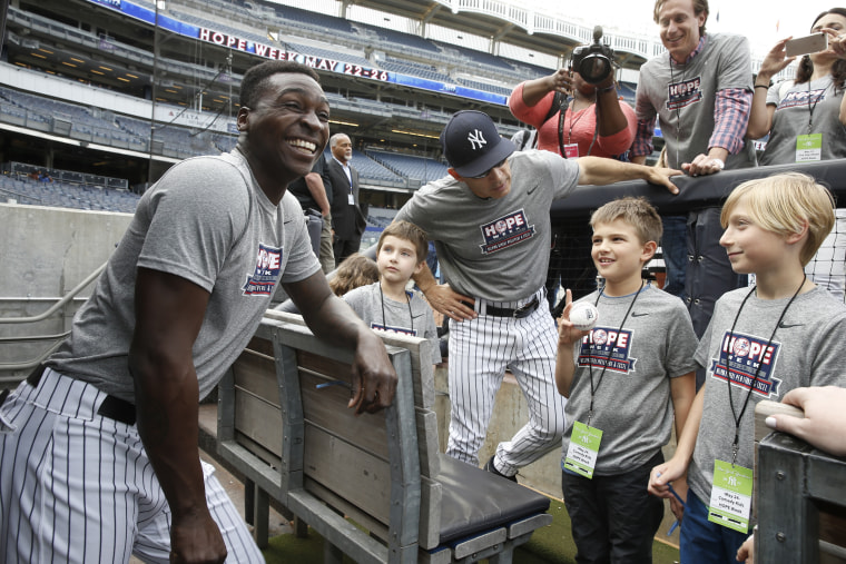 Visiting the Yankees during Hope Week in May.