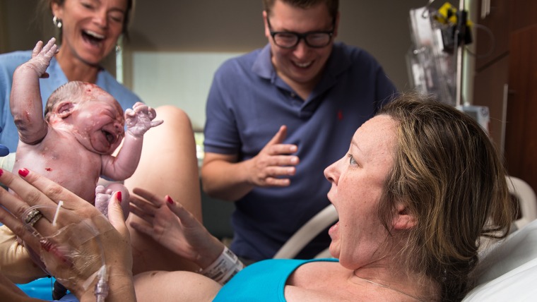 Mom is shocked to give birth to son