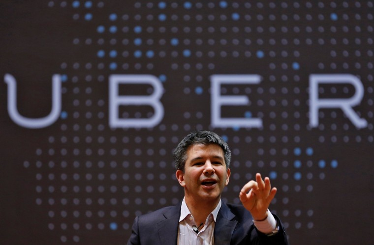 Image: Uber CEO Kalanick speaks to students during an interaction at IIT campus in Mumbai
