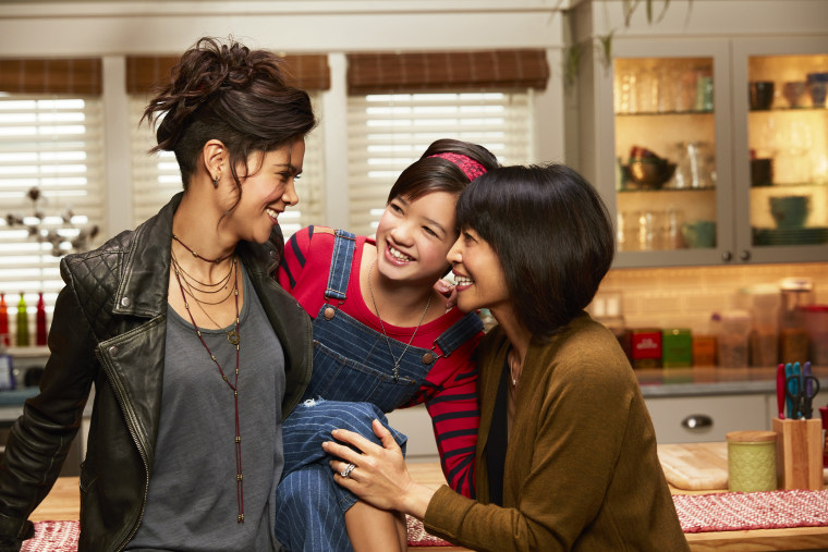 The women of Disney's \"Andi Mack,\" from left to right: Lilan Bowden, Peyton Elizabeth Lee, Lauren Tom.