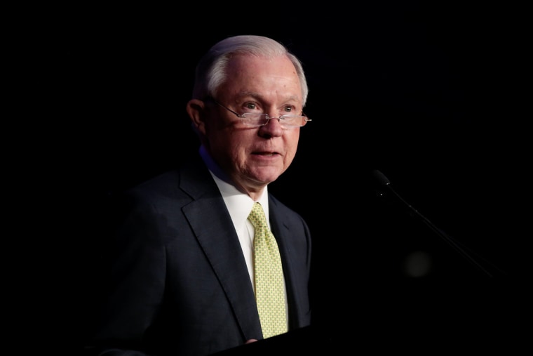 Image: U.S. Attorney General Jeff Sessions addresses the National Law Enforcement Conference on Human Exploitation in Atlanta