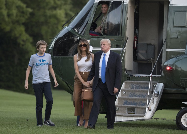 Image: Barron Trump, Melania Trump and Donald Trump