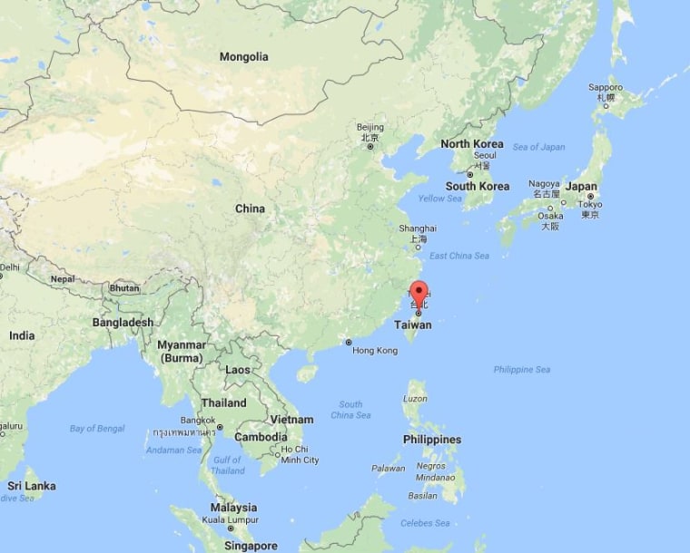 Image: Map showing Taiwan