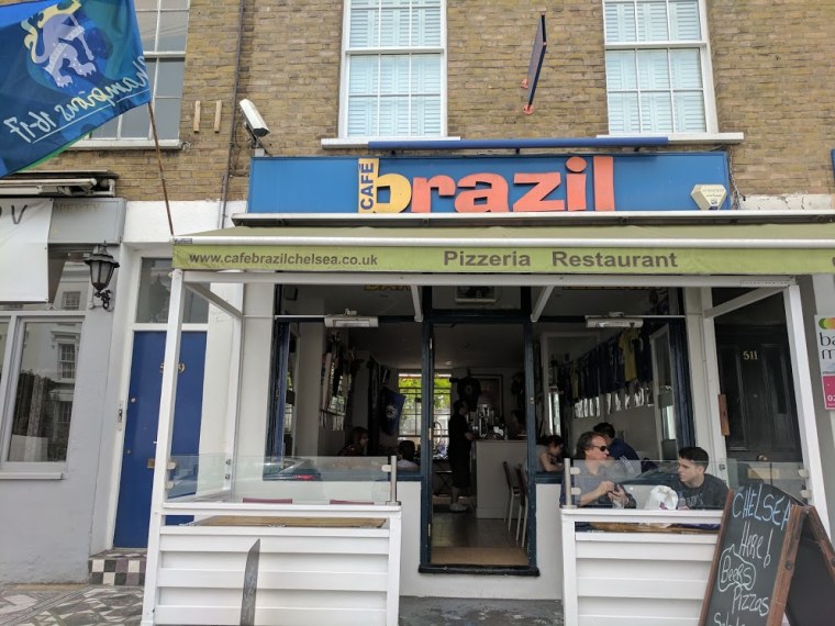 Cafe Brazil, a small, family-owned Brazilian restaurant, is located a few yards away from Chelsea's Stamford Bridge stadium.