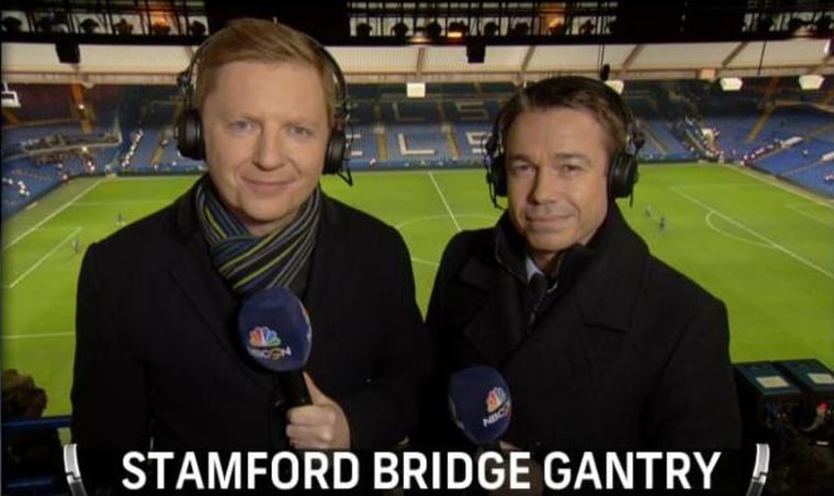 Arlo White and Graeme Le Saux, Premier League commentators for NBC Sports.