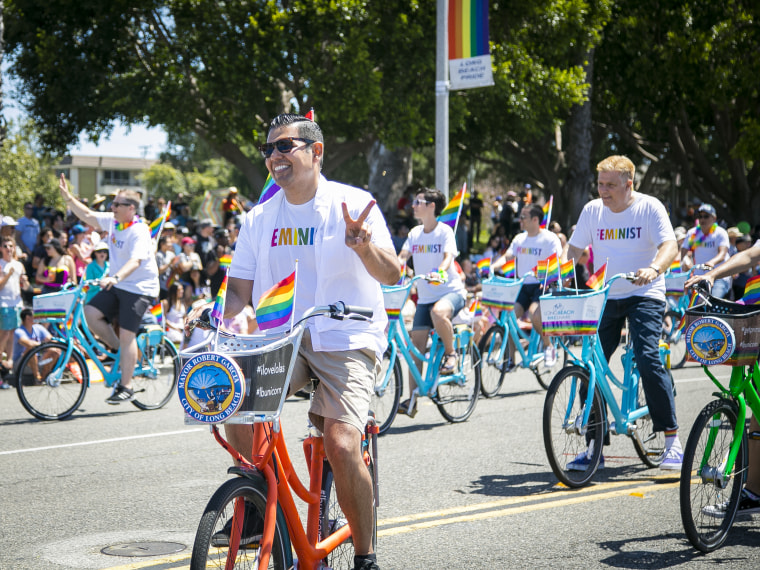 Mayor Robert Garcia at Long Beach Pride 2017.