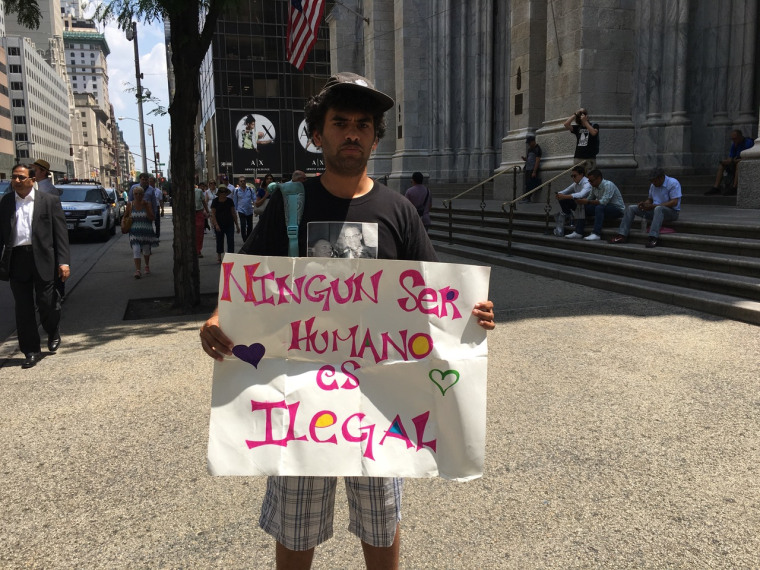 Activist Felix Cepeda outside St. Patrick's Cathedral in New York City.