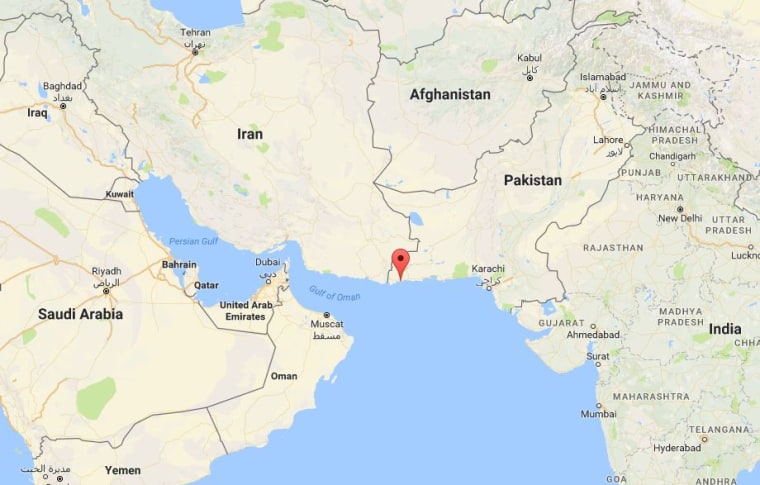 Image: Map showing Gwadar, Pakistan