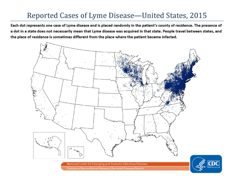 Where Lyme infection spreads. 