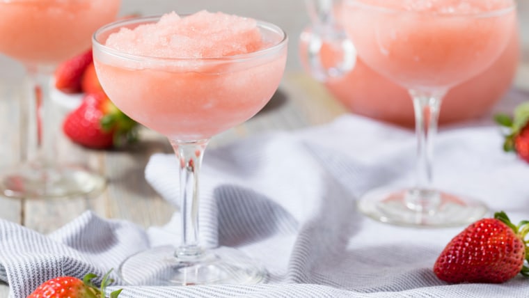 Cold Refreshing Frozen Frose Rose Wine Cocktail in the Summer