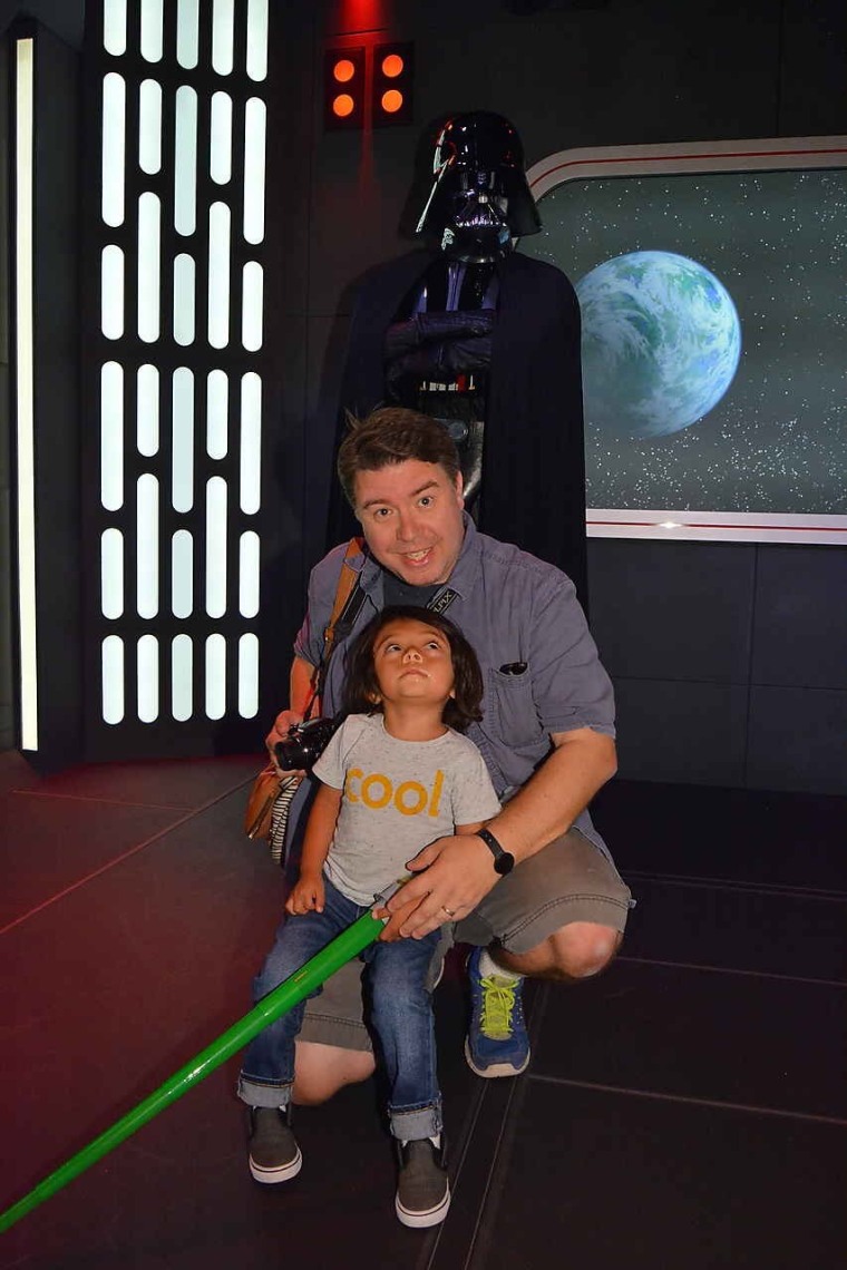 Phoenix and Dad with Darth Vader