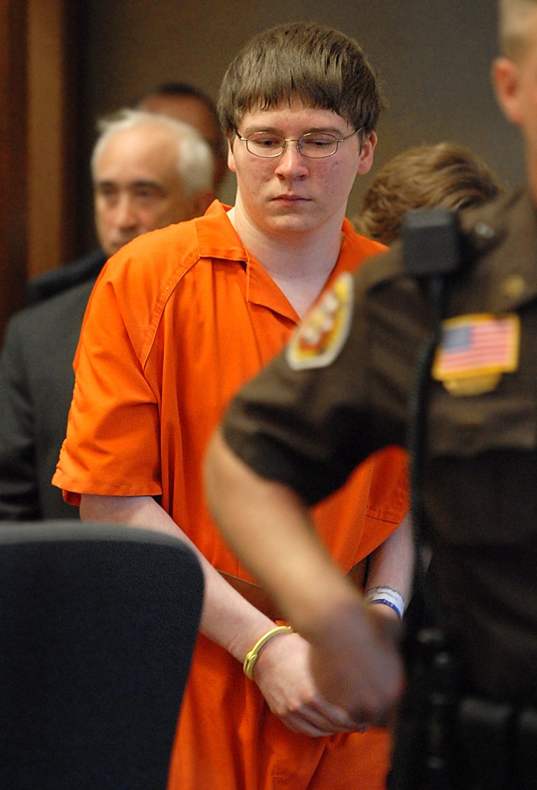 Brendan Dassey is escorted into court for his sentencing Thursday, Aug. 2, 2007, in Manitowoc, Wis.