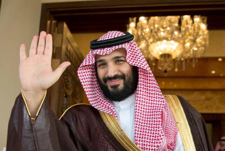 Image: Saudi Deputy Crown Prince Mohammed bin Salman waves as he meets with Philippine President Rodrigo Duterte in Riyadh