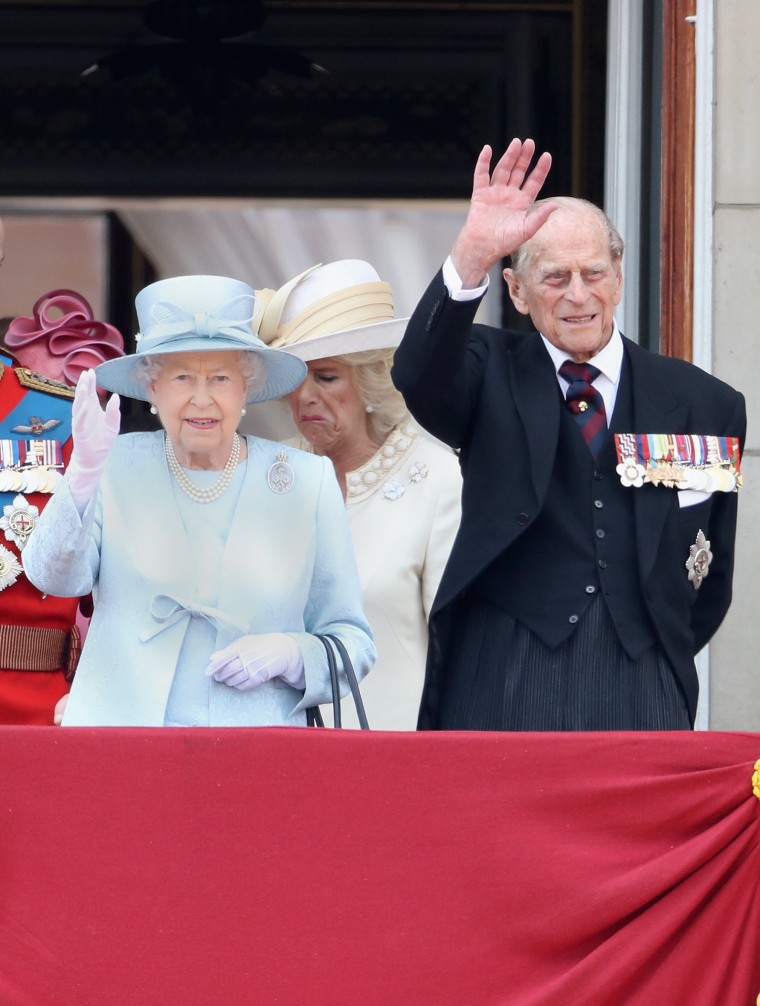 Image: Prince Philip with the queen at the official Trooping The Colour ceremony Sat 17 June.