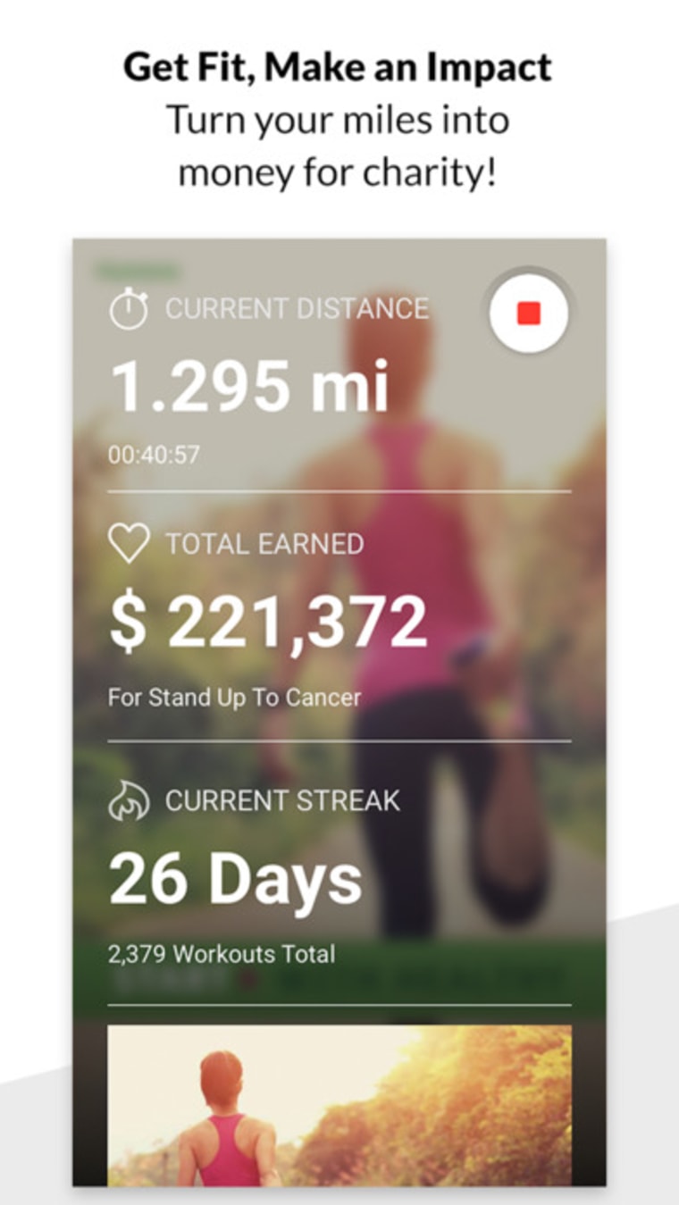 Image: Charity Miles Walking and Running Distance Tracker app