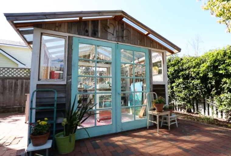 Jenny Karp built this "She Shed" with a local shed designer and builder using mostly recycled materials - and a little help from her husband.