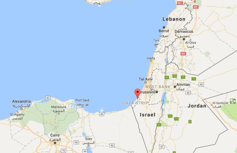 Image: A map showing location of Gaza