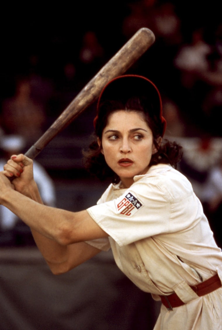 A LEAGUE OF THEIR OWN, Madonna, 1992. (C) Columbia Pictures/ Courtesy: Everett Collection.