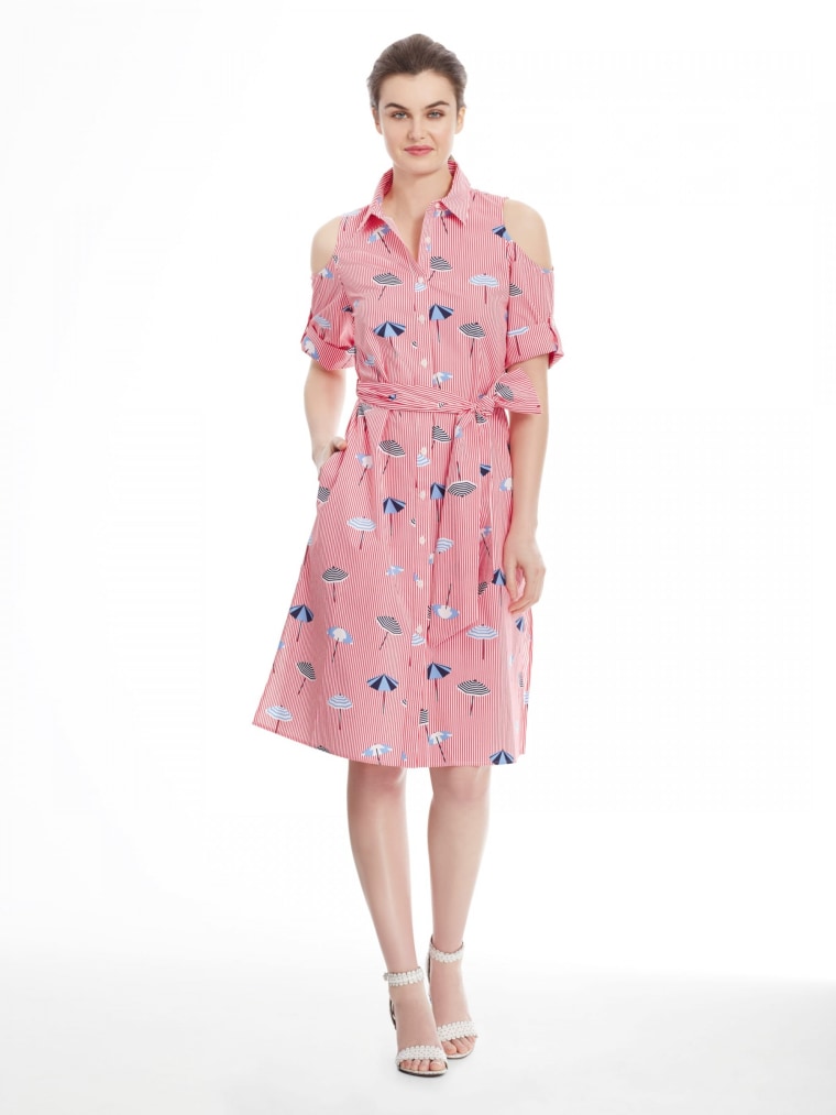 Draper James pinstripe umbrella shirtdress