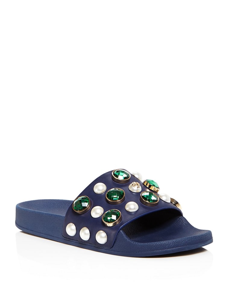 Tory Burch Vail Embellished Pool Slide Sandals