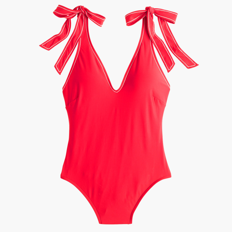 J. Crew one-piece shoulder-tie swimsuit