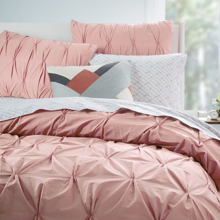 West Elm pintuck duvet cover and shams