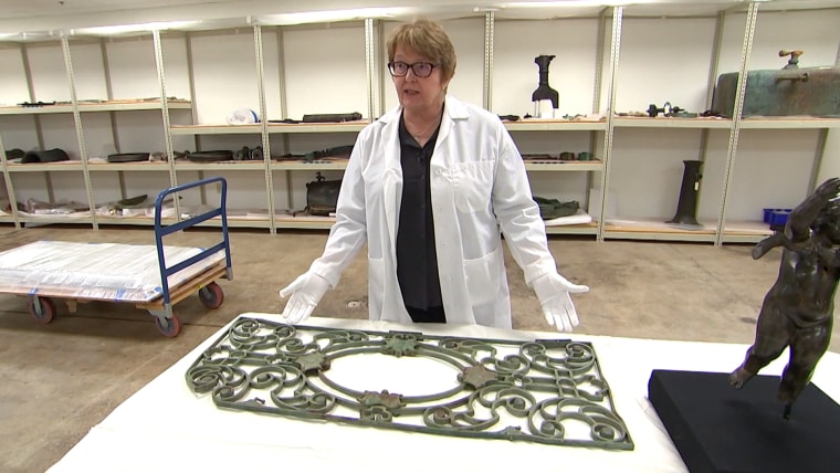 This decorative window grill was among the items recovered from the ship.