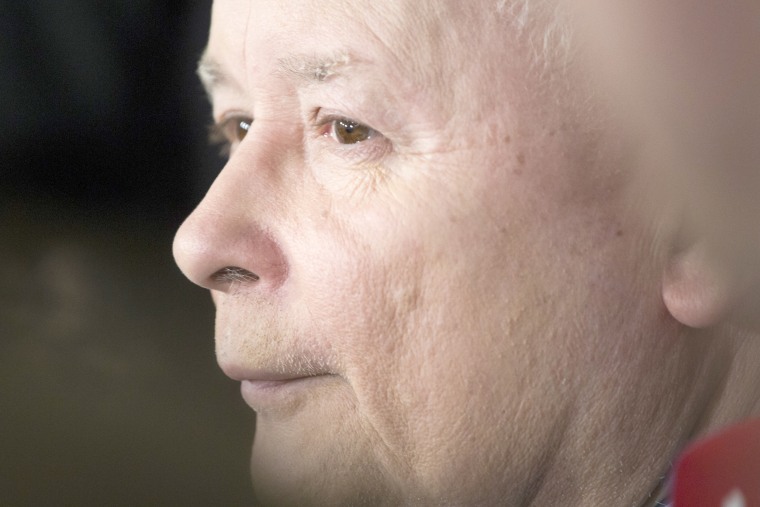 Image: Jaroslaw Kaczynski during parliament session in Warsaw on March 9, 2017.