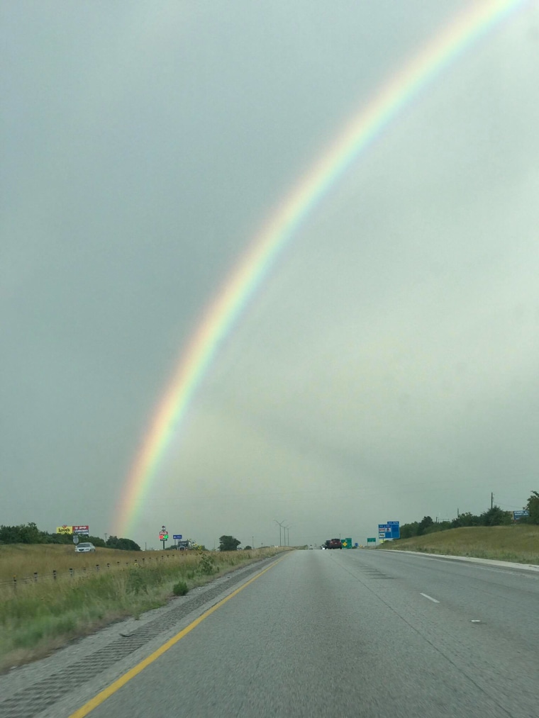 During a drive, Mayra Torres saw a rainbow over the roadway that gave her hope in the search for her missing son, Jonathan Reynoso.