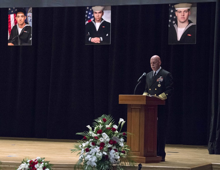 Image: U.S. Navy, Adm. Scott Swift delivers remarks during a memorial