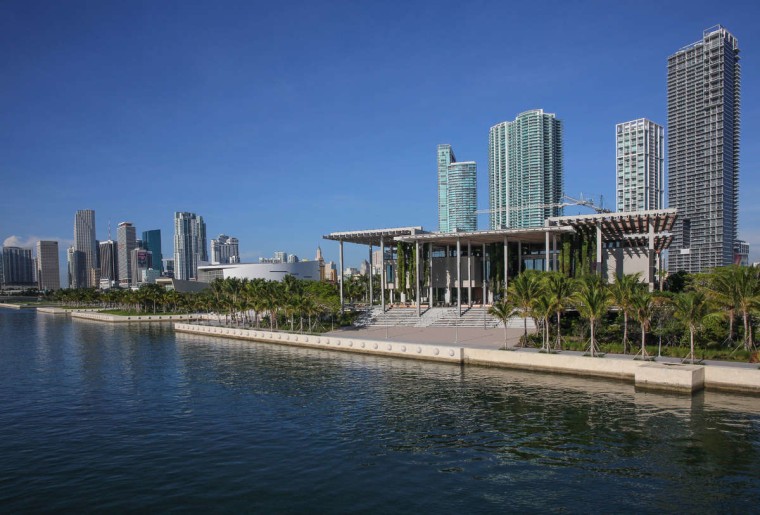 Image: Perez Art Museum Miami, east facade August 2014