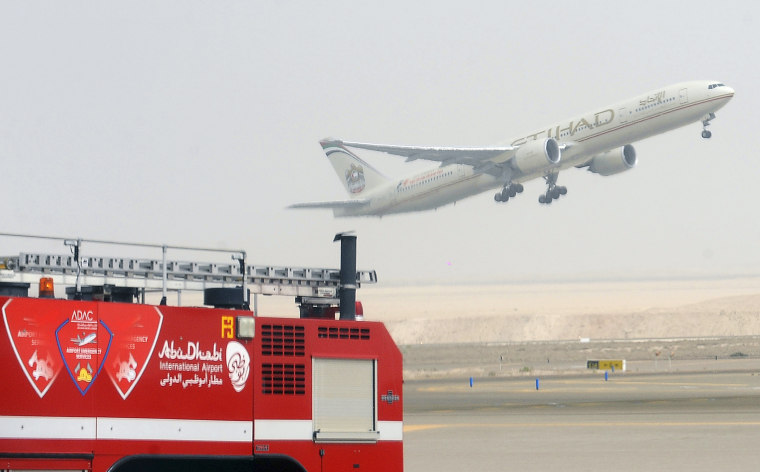 Image: An Etihad Airways aircraft takes off from Abu Dhabi International Airport