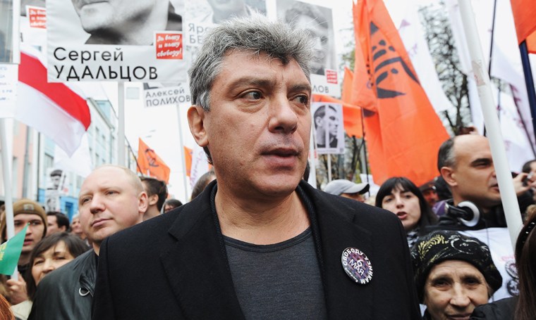 Image: Russian opposition leader Boris Nemtsov attends an opposition rally