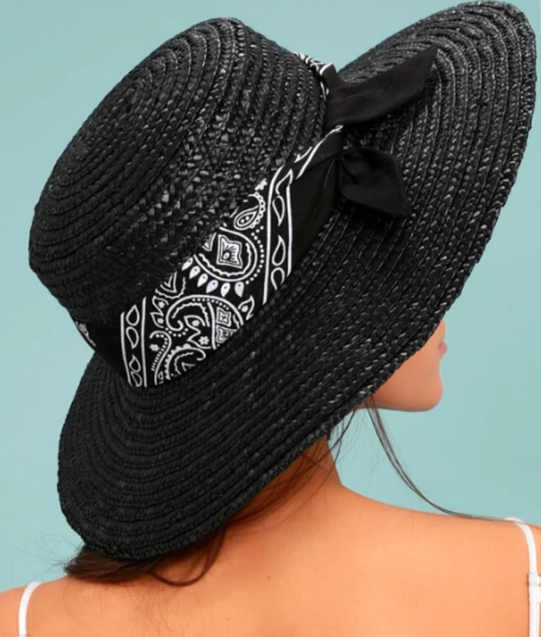 PAISLEY BABY BLACK STRAW HAT