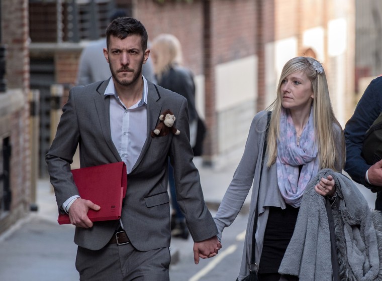 Image: Parents of Charlie Gard, Chris Gard and Connie Yates, leave the Royal Courts of Justice on April 5, 2017 in London.
