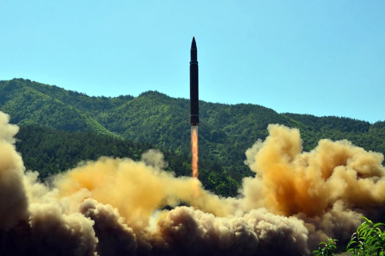 Image: The successful test-fire of the intercontinental ballistic missile Hwasong-14 at an undisclosed location